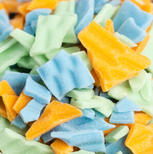 flakes and chunks in dessert creation